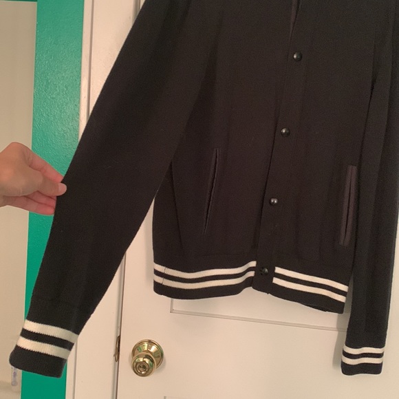 Banana Republic Men’s Varsity Sweater Bomber Jacket w/ Stripes - Picture 2 of 4